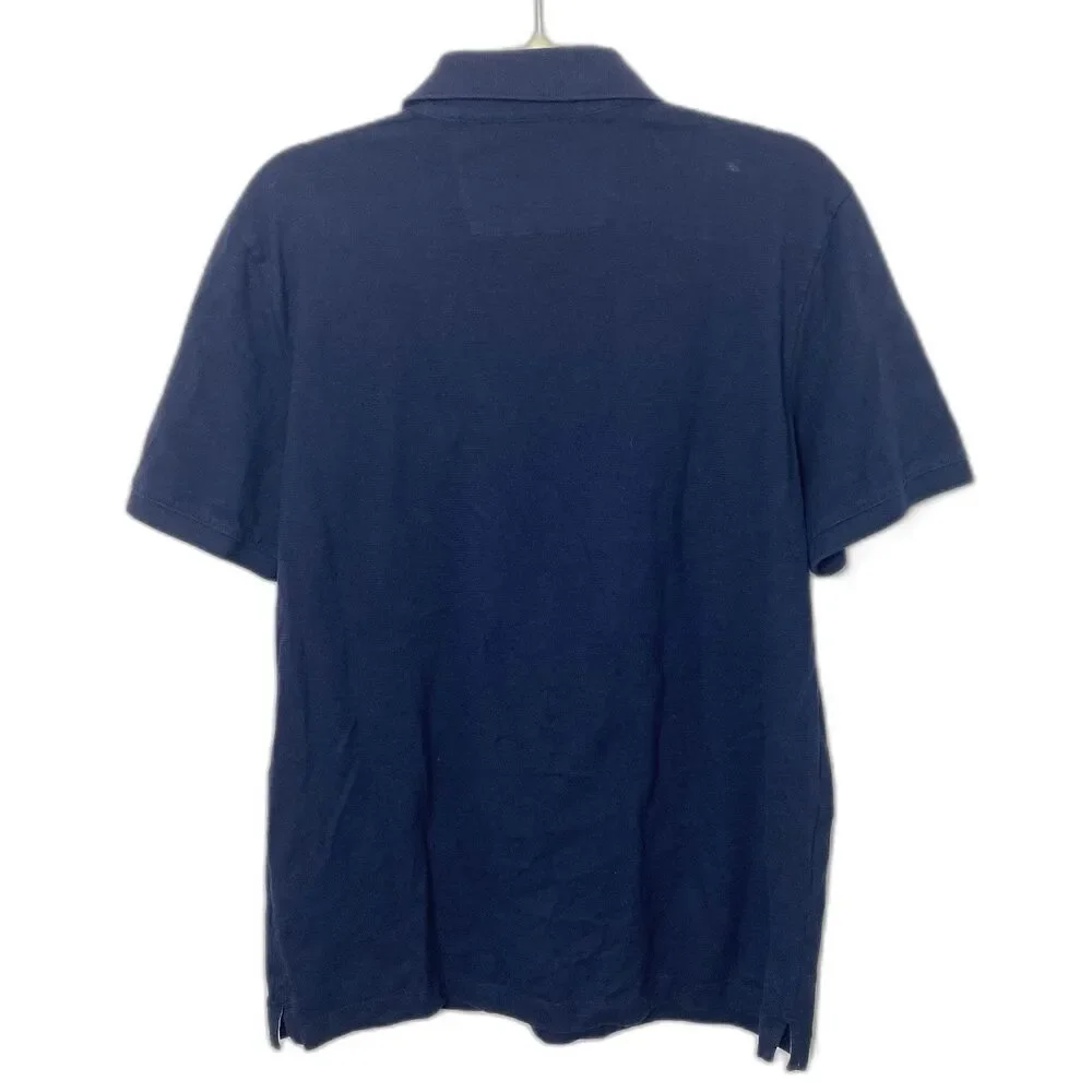 Banana Republic Blue Cotton Polo Shirt Mens Standard Fit Short Sleeve Classic L